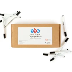 Clearance Slim Barrel Drywipe Pens Bullet Tip Black Whiteboards|Tts Brand