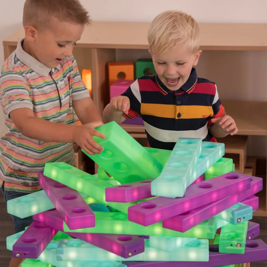Best Stack and Build Glow Blocks 9pk Light Up Learning|Sensory Construction
