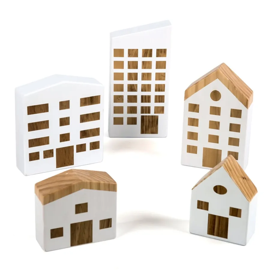 Sale Tiny Town Wooden Houses 5pcs Shop The Full Range|Emergency Services