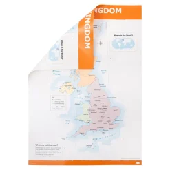 Best UK Map Political and Physical A1 KS2 Maps & Compasses