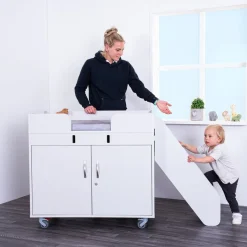 Outlet Walk Up Changing Unit Pale Grey & Antibac Mat Baby Changing Stations|Sleeping, Changing & Feeding