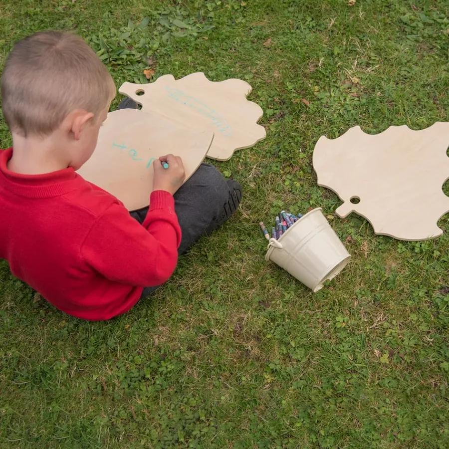 Discount Wooden Leaf Mark Making Boards with Stand Outdoor Art|Forest School