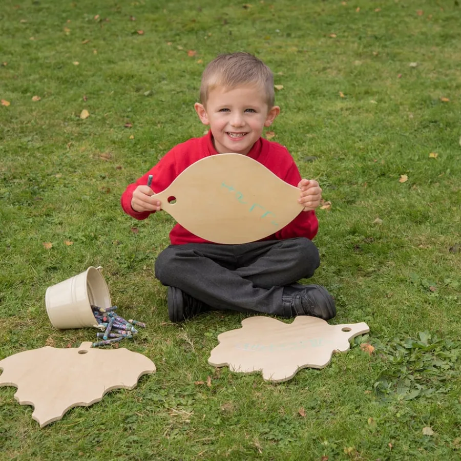 Discount Wooden Leaf Mark Making Boards with Stand Outdoor Art|Forest School
