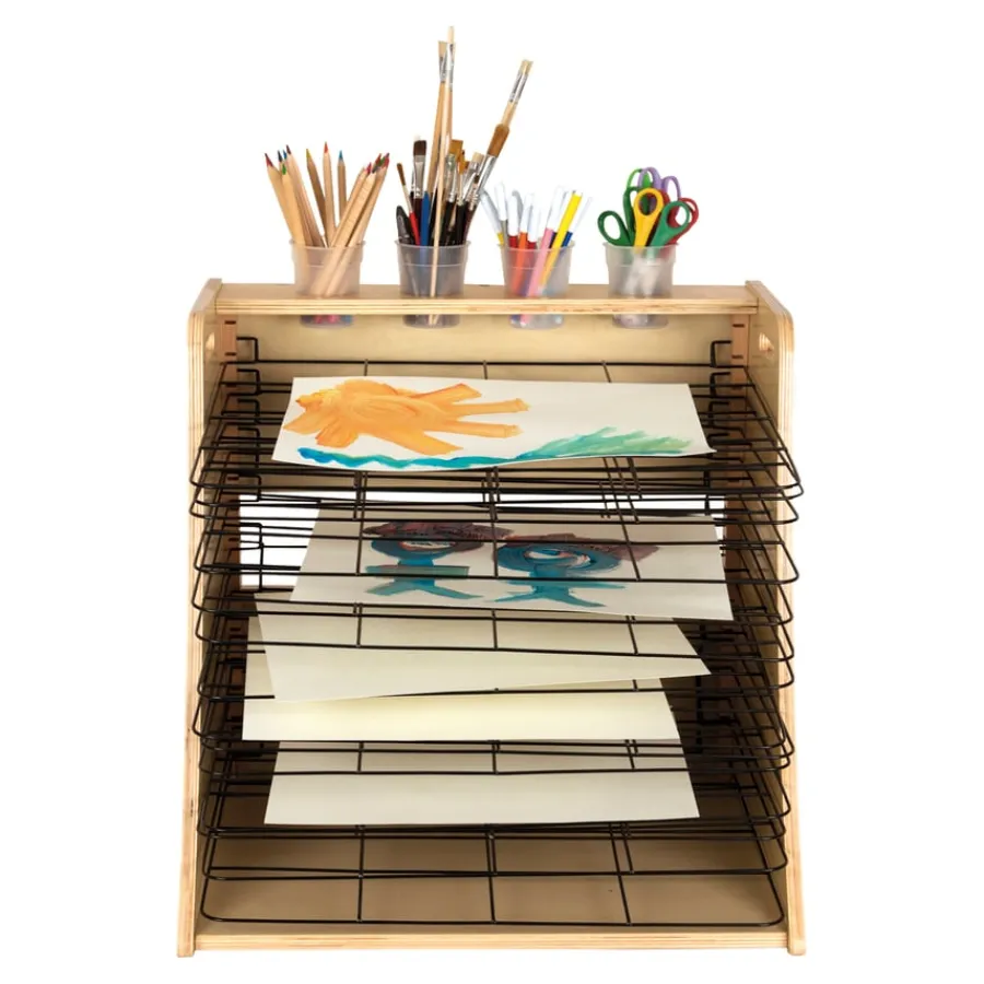 New Wooden Table Top Drying Rack 14 Shelves Dividers, Display & Easels|Drying Racks
