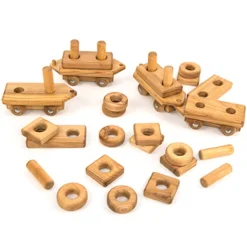 Online Wooden Toddler Train with Building Blocks Shop The Full Range