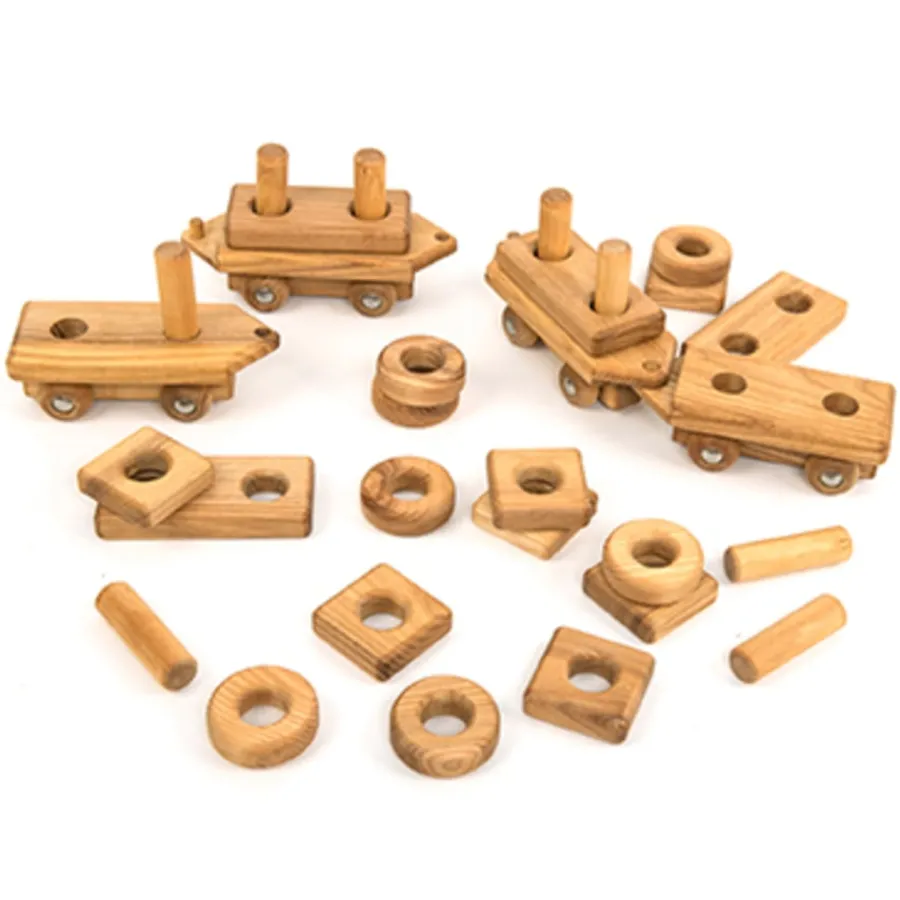 Online Wooden Toddler Train with Building Blocks Shop The Full Range