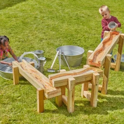 Wooden Water Channelling Chutes 3pcs Outdoor Sand & Water|Water Channelling