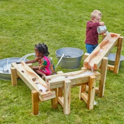 Wooden Water Channelling Chutes 3pcs Outdoor Sand & Water|Water Channelling