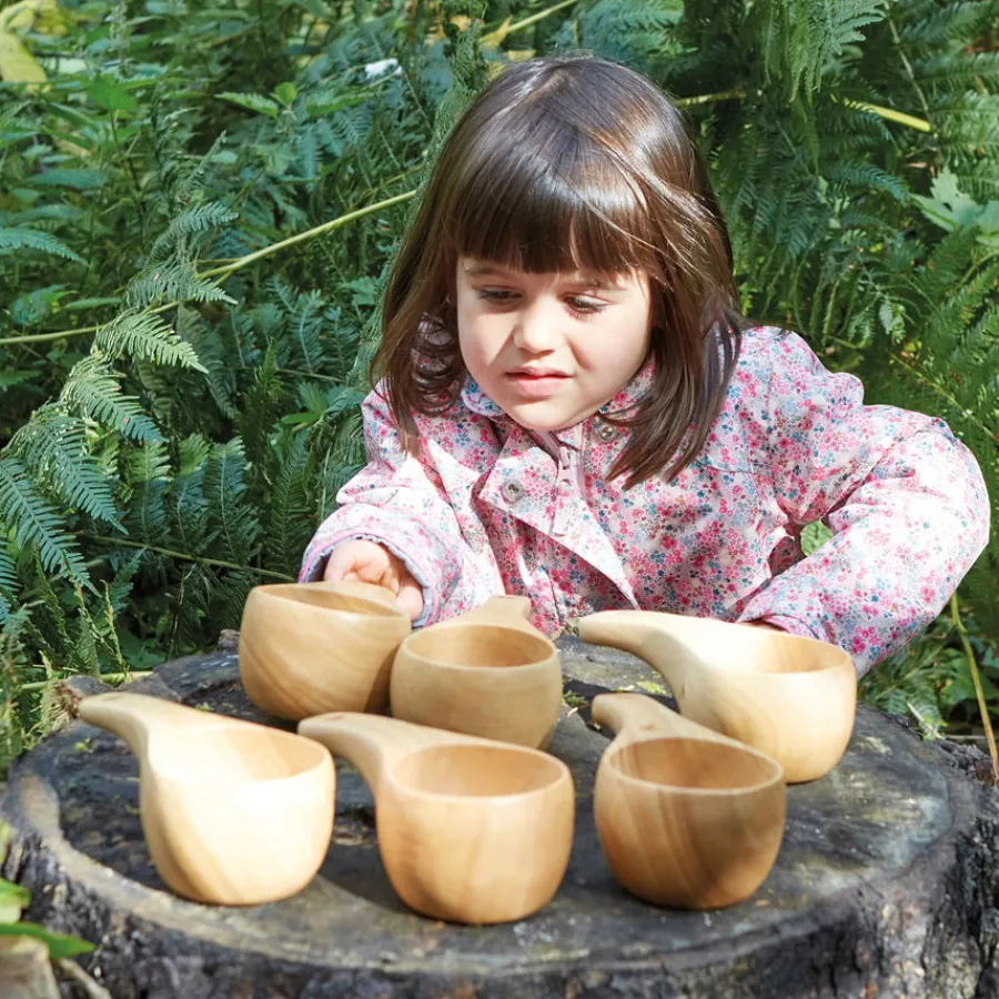 Best Woodland Wooden Cup 6pk Outdoor Sand & Water|Sand & Accessories