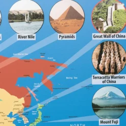 Clearance World Landmarks Map Signboards W0.45 x L0.8m Fieldwork|Maps & Compasses