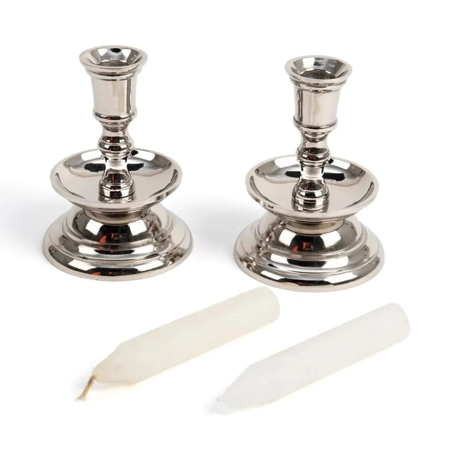 Tudor Candlestick and Candle Pair Christianity|Historical Artefacts