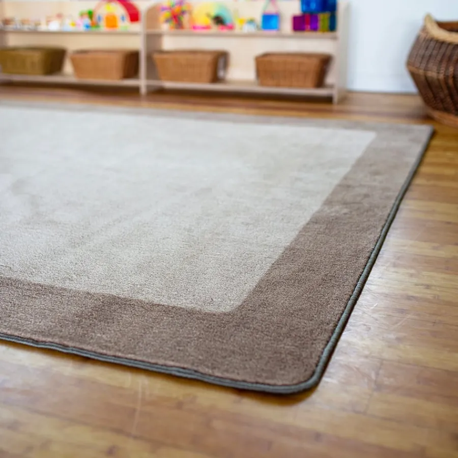 Sale Two Tone Border Rectangular Carpet Rugs & Mats|Library Furniture