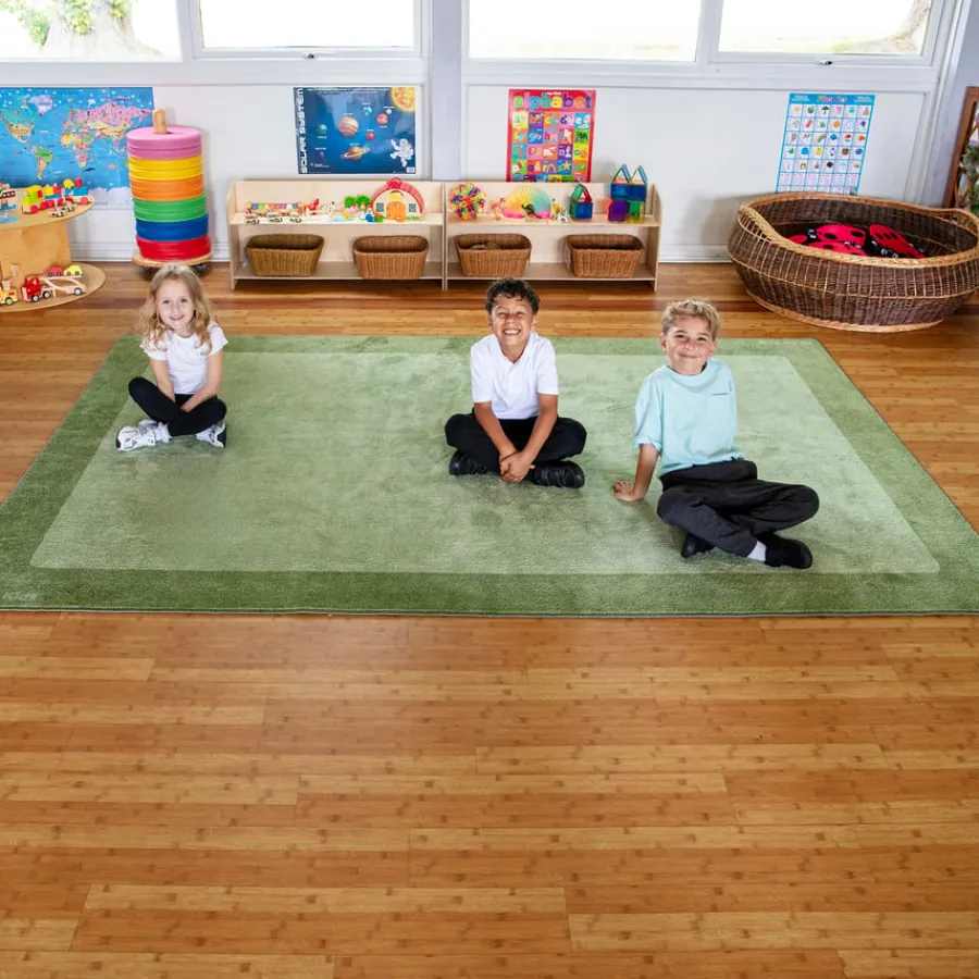 Sale Two Tone Border Rectangular Carpet Rugs & Mats|Library Furniture