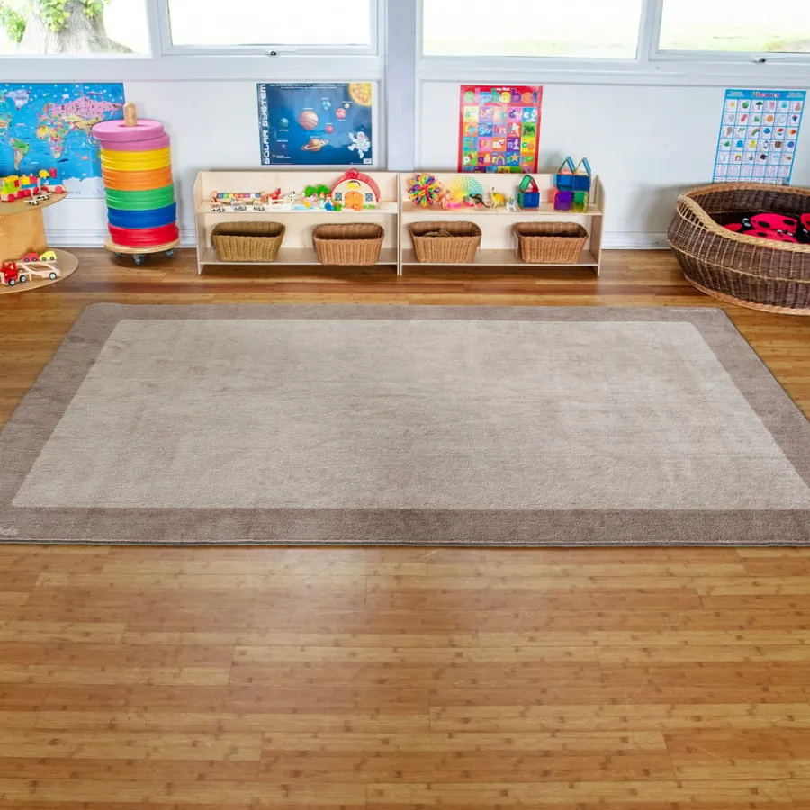 Sale Two Tone Border Rectangular Carpet Rugs & Mats|Library Furniture