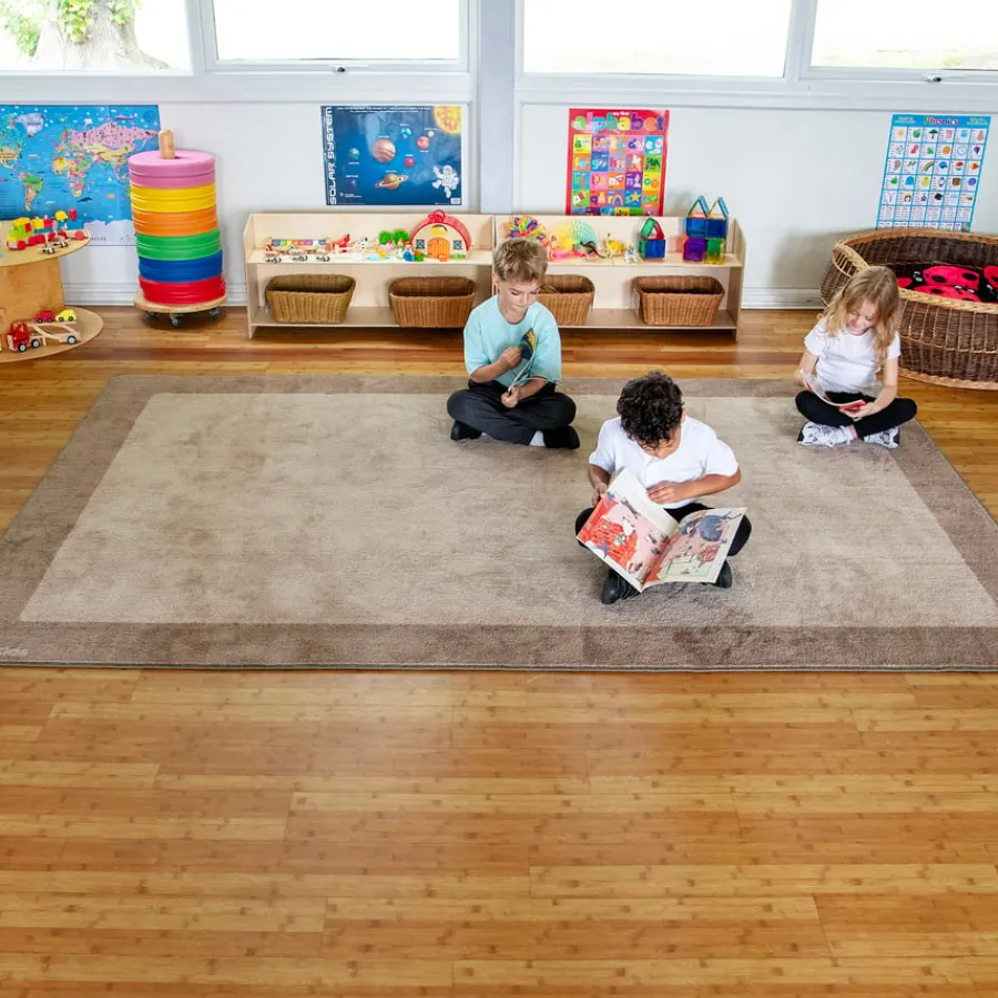 Sale Two Tone Border Rectangular Carpet Rugs & Mats|Library Furniture