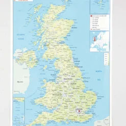 New UK Physical Map A1 Fieldwork|Maps & Compasses