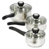 Clearance Vista Stainless Steel Saucepan 3pk Catering Essentials|Catering Essentials