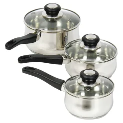 Clearance Vista Stainless Steel Saucepan 3pk Catering Essentials|Catering Essentials