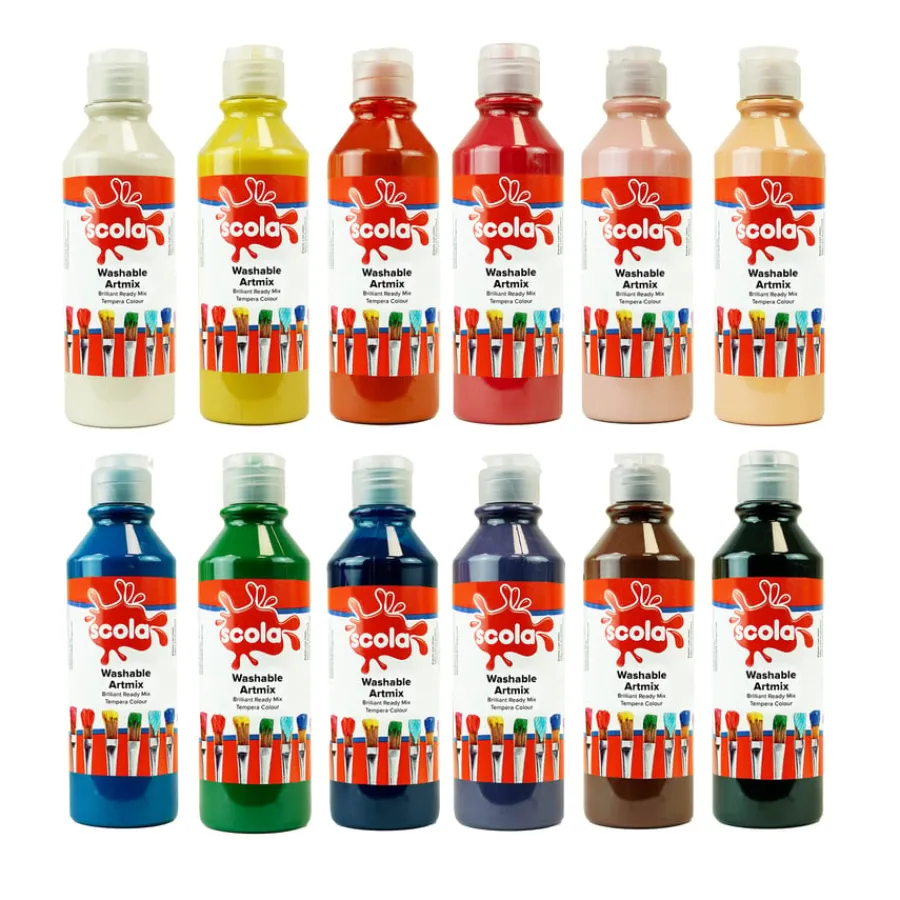 Sale Washable Ready Mixed Paint Assorted 12 x 300ml Outdoor Art|Painting