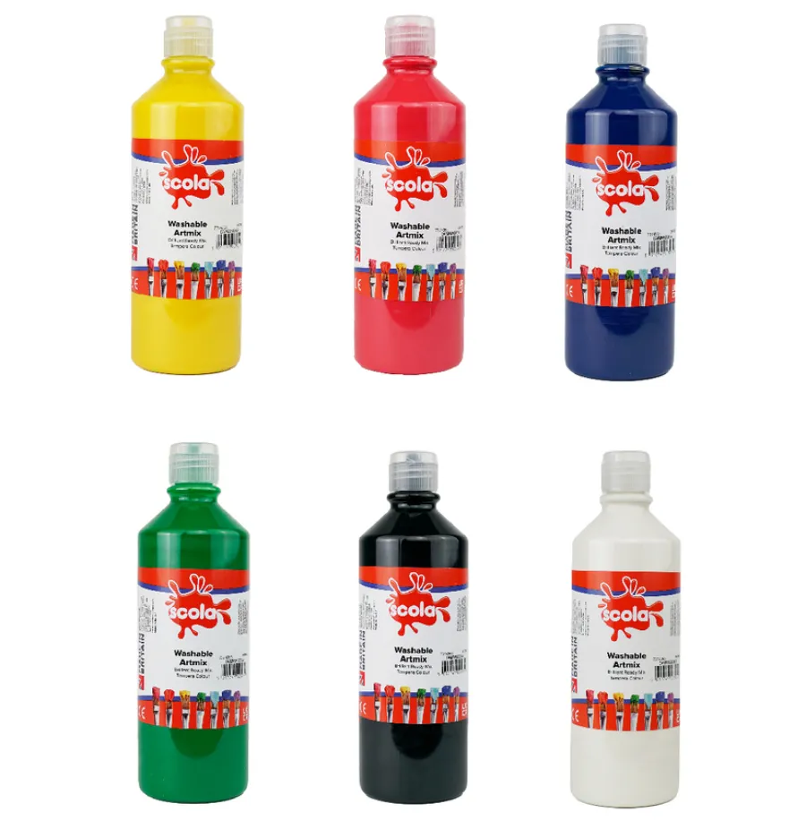 Best Washable Ready Mixed Paint Assorted 600ml 6pk Outdoor Art|Painting