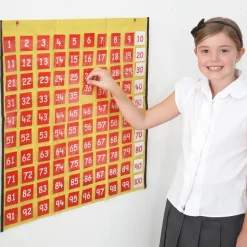 Outlet Washable 1-100 Wall Pocket Chart 66 x 70cm Exploring Numbers|Number & Place Value