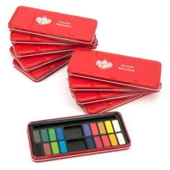 Clearance Watercolour Tin 18 Block 10pk Paints & Canvases|Watercolour Paint