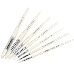 Clearance White Nylon Round Paint Brushes 60pk Paint Pots & Trays|Paint Brushes & Applicators