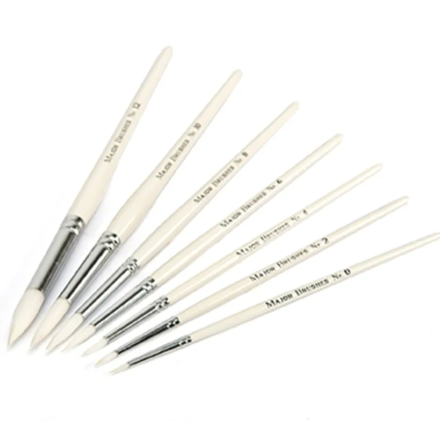 Clearance White Nylon Round Paint Brushes 60pk Paint Pots & Trays|Paint Brushes & Applicators