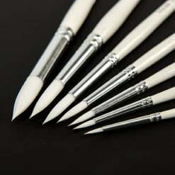 Clearance White Nylon Round Paint Brushes 60pk Paint Pots & Trays|Paint Brushes & Applicators