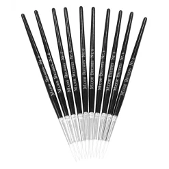 Clearance White Sable Substitute Paint Brushes 10pk Paint Pots & Trays|Paint Brushes & Applicators