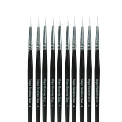 Clearance White Sable Substitute Paint Brushes 10pk Paint Pots & Trays|Paint Brushes & Applicators