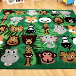 Discount Wild Animals Square Placement Carpet Rugs & Mats|Library Furniture