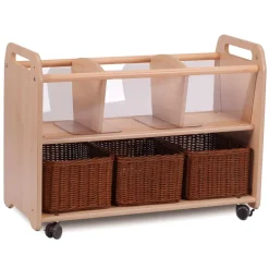 Sale Wooden Clearview Browser W/ Castors Library & Book Storage|Book Storage