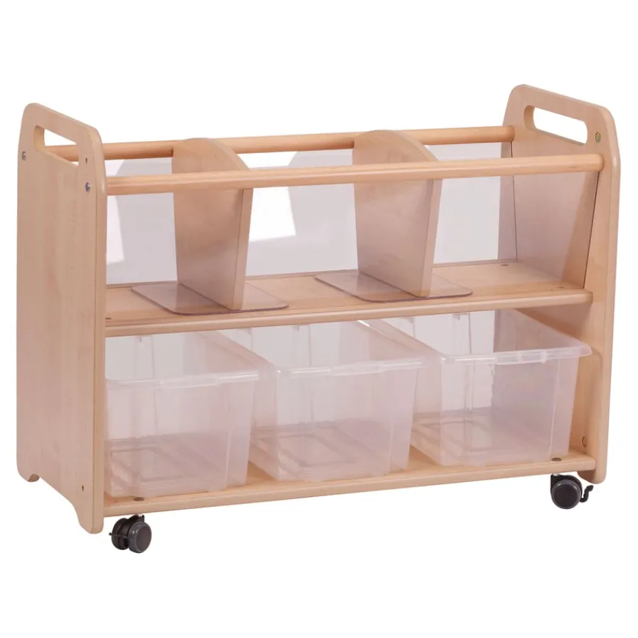 Sale Wooden Clearview Browser W/ Castors Library & Book Storage|Book Storage
