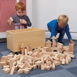 Hot Wooden Construction Blocks in a Cart 224pcs Loose Parts|Construction Sets