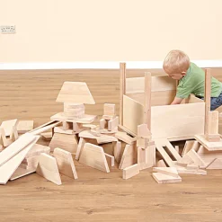 Discount Wooden Creative Crate with Blocks 100pcs Woodworking|Building Bricks & Blocks