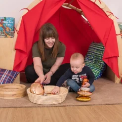 Sale Wooden Framed Playtent with Book Storage Dens & Play Equipment|Dens & Playhouses