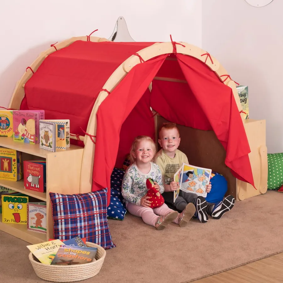 Sale Wooden Framed Playtent with Book Storage Dens & Play Equipment|Dens & Playhouses