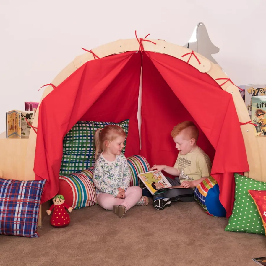 Sale Wooden Framed Playtent with Book Storage Dens & Play Equipment|Dens & Playhouses