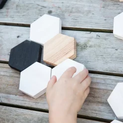 Online Wooden Hexagon Loose Parts Patterning Tiles Construction Sets|Patterns, Sequencing & Matching