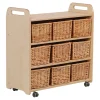 Best Wooden Mobile Storage Unit Wicker Baskets Cupboards|Shelving & Bookcases