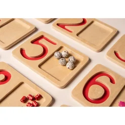 Best Wooden Number Trays 9pk Sorting & Classification|Counting & Counters