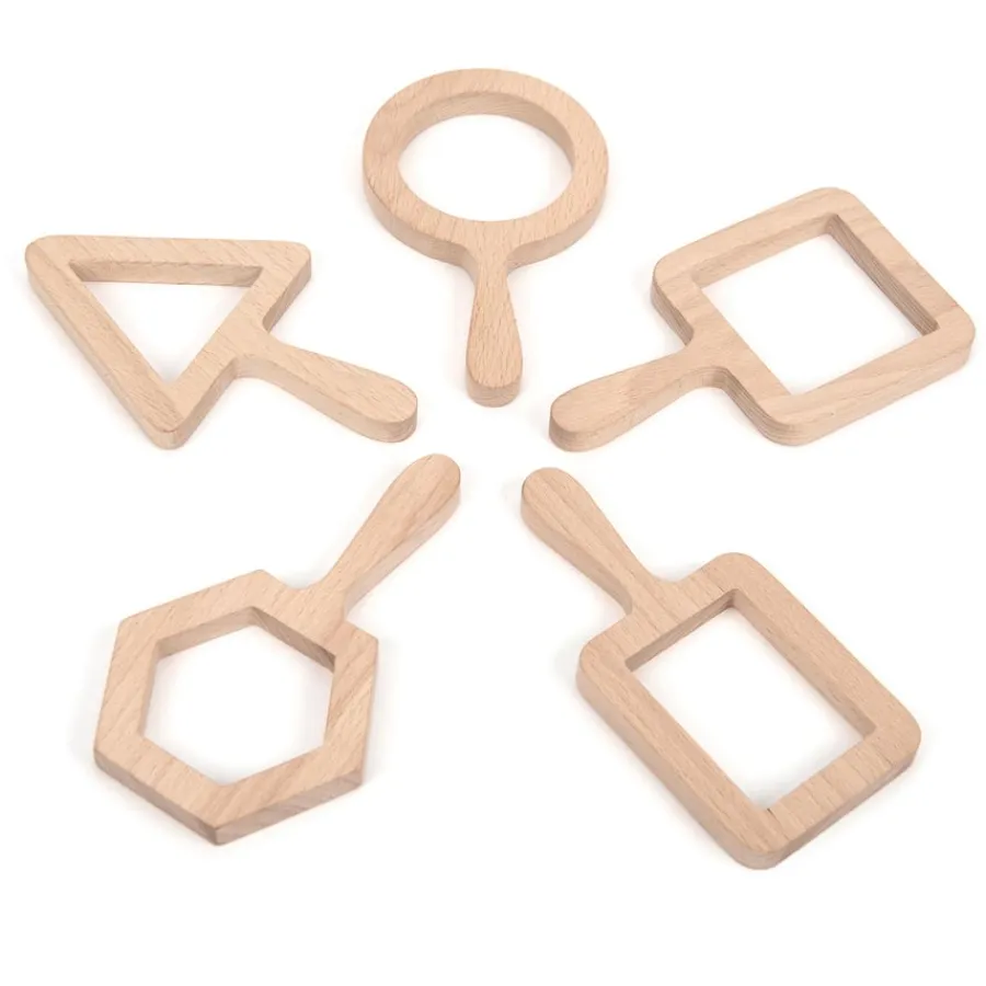 Wooden Shape Viewers 5pk Space, Shape & Measure|Explorers