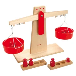 Wooden Tabletop Scales and 8 Weights Weights & Scales|Weights & Measure
