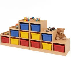 Clearance Wooden Tiered Tray Storage Unit Boxes & Containers|Express Storage