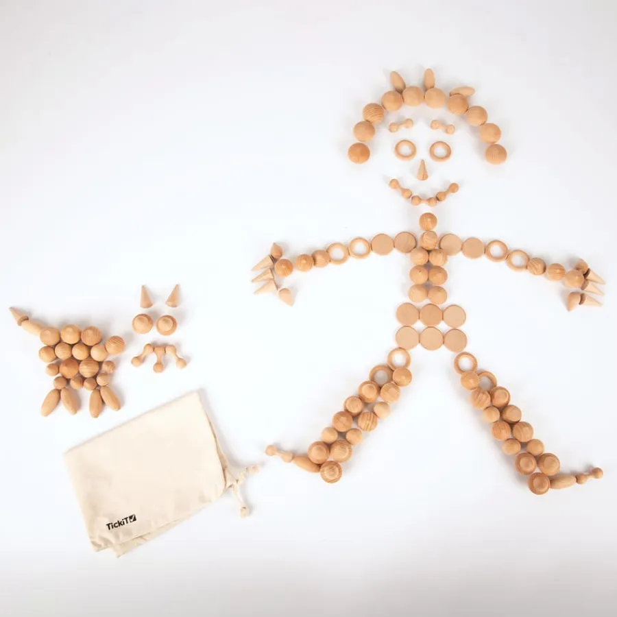 Best Wooden Treasures Natural Set Loose Parts|Patterns, Sequencing & Matching