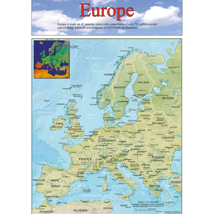 Sale World Europe and UK Maps Set A3 Fieldwork|Maps & Compasses