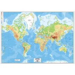 Outlet World Map Reversible Political and Physical A0 Fieldwork|Maps & Compasses