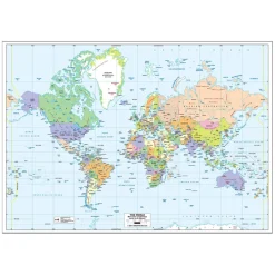 Outlet World Map Reversible Political and Physical A0 Fieldwork|Maps & Compasses