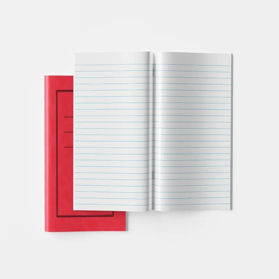 Hot 8'' x 4'' Exercise Book 12mm Ruled 32pg Red 50pk Exercise Books|Lined Exercise Books